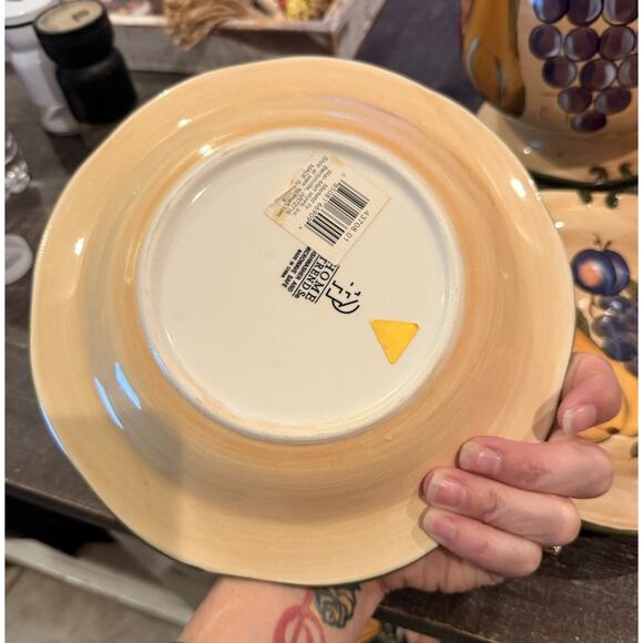 Home Trends Fruit Harvest 5 Pc Set Plates & Cookie Jar Hand Painted Stoneware - Picture 11 of 16